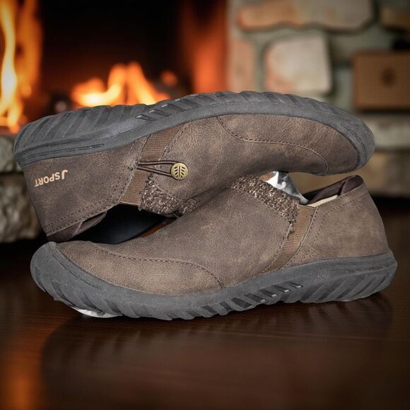 JSport Women’s Brown Alice Slip-On Women's Faux Fur Loafers Size 10 - Picture 3 of 7